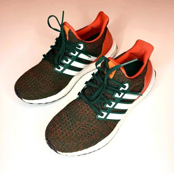 Adidas Ultra Boost 4.0 Men's Miami Hurricanes Orange White EE3702 Size-7.5 - Picture 7 of 10